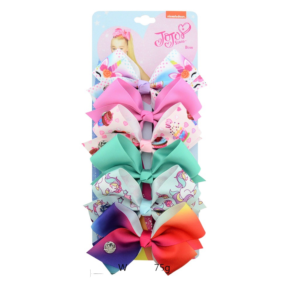 Juego de accesorios para el cabello infantil, 54 colores tipo jojo bow, 6 colores por tarjeta, horquillas y tocado para bebé, producto especial para comercio transfronterizo 892.