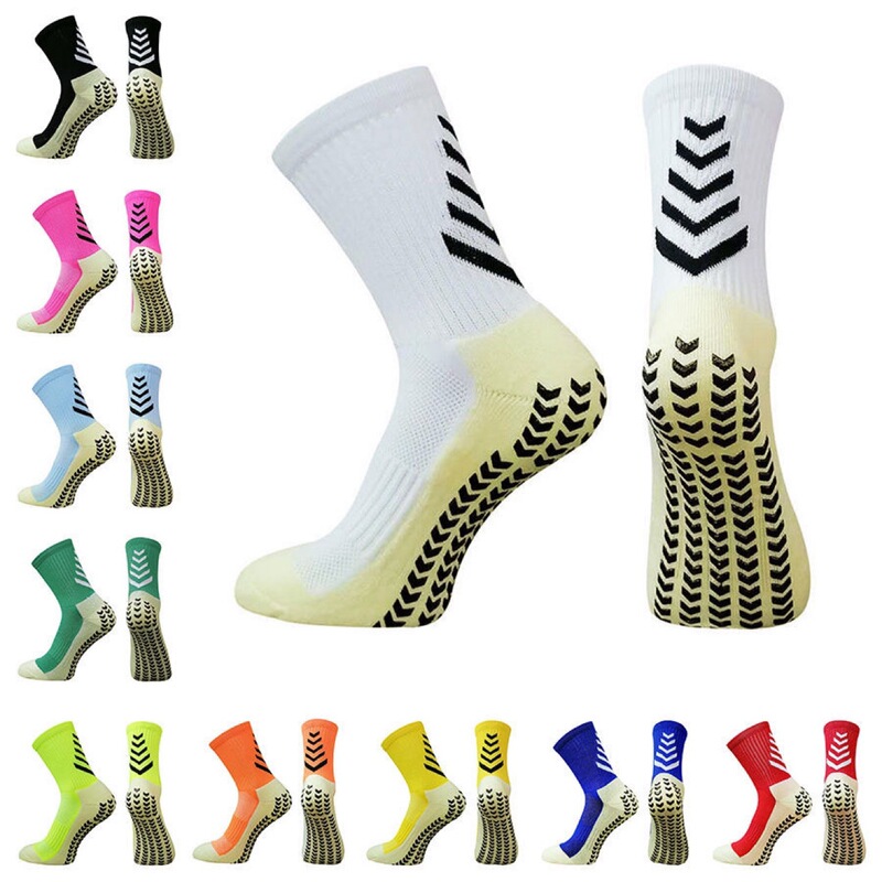 Cross-border football socks men's mid-tube sports socks running socks non-slip silicone thickened towel bottom wear-resistant sweat-absorbent
