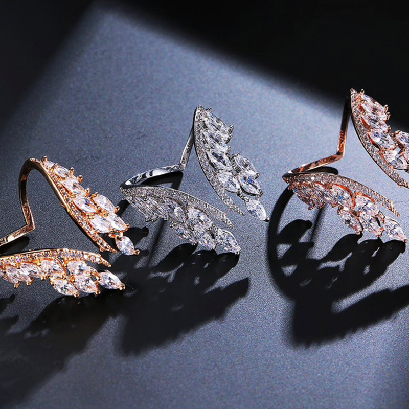 Sieraden set ring en oorbellen engelenvleugels verstelbaar dames_voghion.com