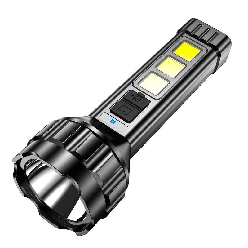 新款强光手电筒COB侧灯户外便携可充电led迷你超亮远射