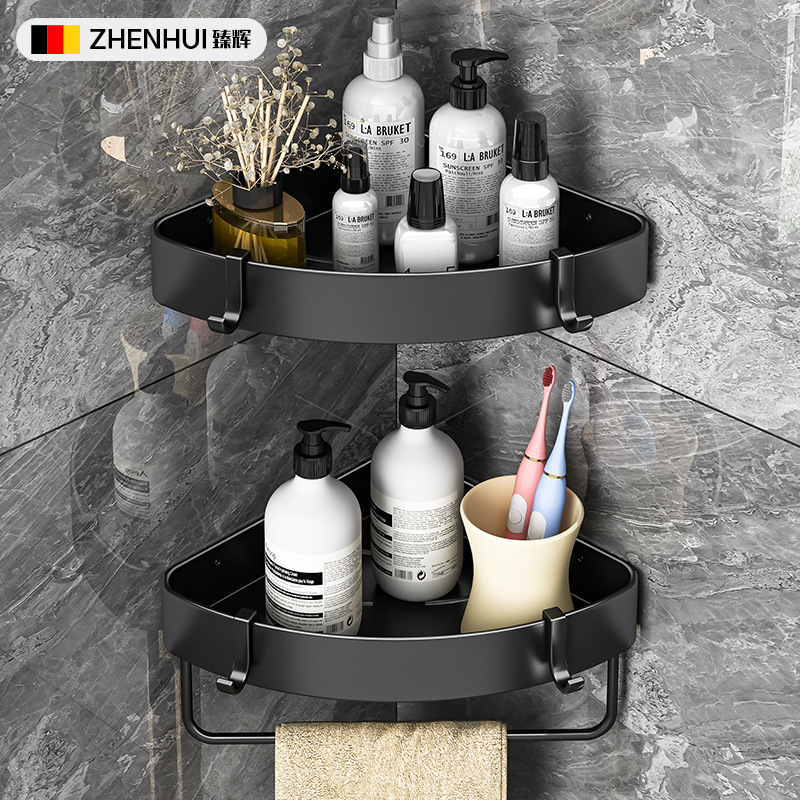 Estante de almacenamiento de baño esquina ponche-espacio libre de aluminio baño triángulo cesta ducha almacenamiento estante de la pared Nuevo
