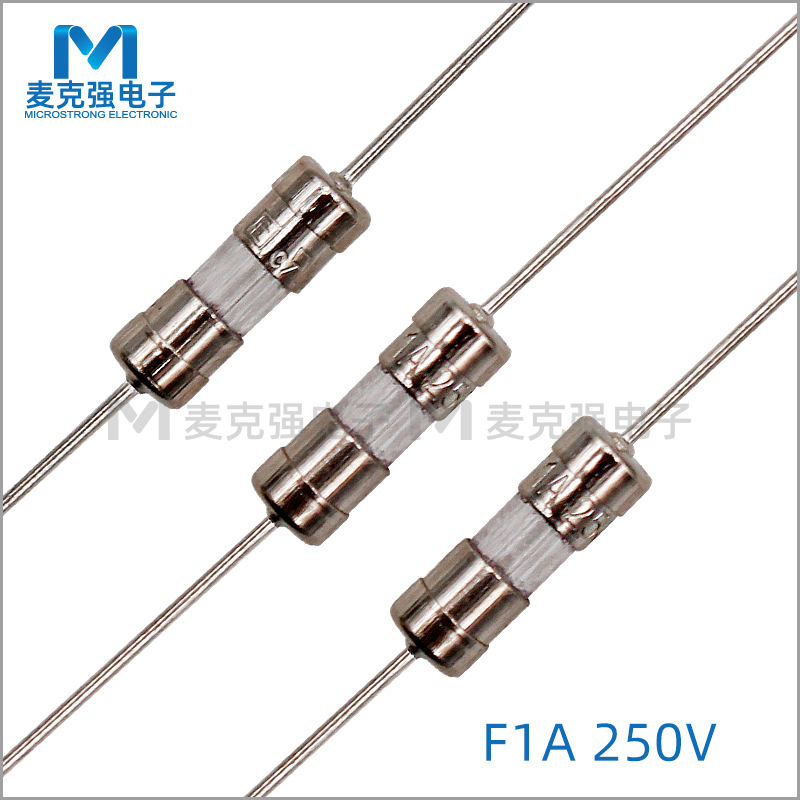 双帽玻璃保险丝3.6*10mm快断F1A/250V带引线玻璃电流保险管3*10