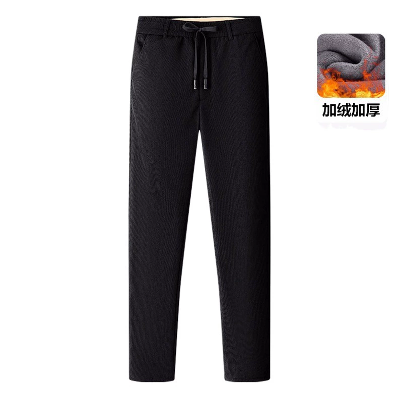 Заводская оптовая продажа зимний бархат вельветы мужские брюки с высокой талией прямой бархат длинные брюки среднего и пожилого возраста повседневный папа мужская одежда