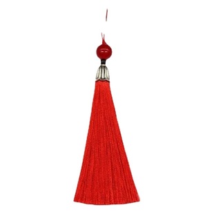 8cm Small Silver Hat Beads Small Tassel Hanging Spike Polyester Silk Soft Bookmark Hanfu Ancient Costume Clothing Sachet Tassel