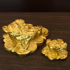 Pure Brass Gold Toad Small Three-Legged Wealth Figurine Home Decor Opening Copper Craftsmanship Gift Wholesale
