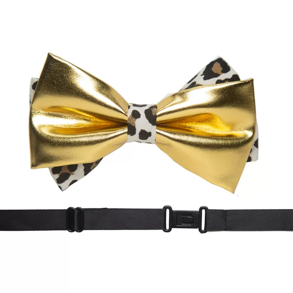 2033 flash gold PU men's bow tie wedding gold and silver bow suit shirt collar casual fashion nightclub collar