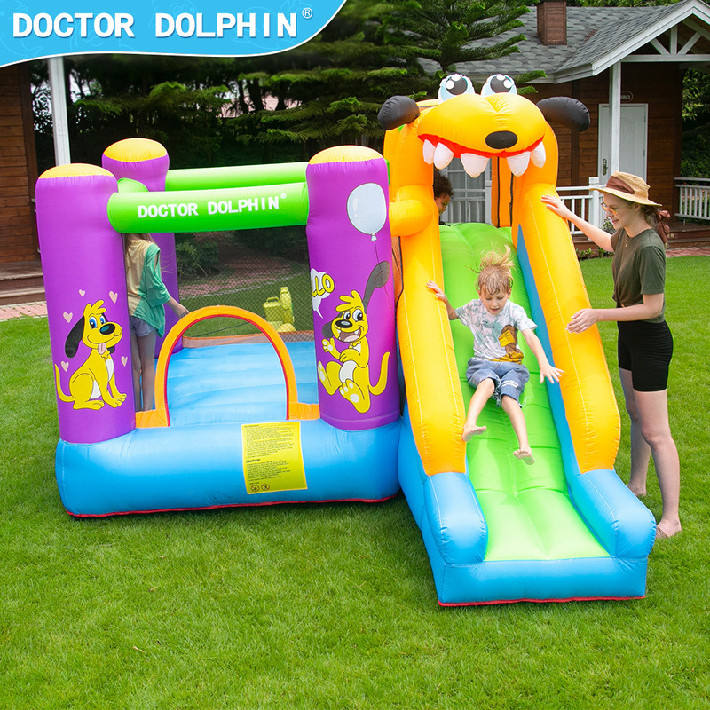 Doctor Dolphin Inflatable Oxford Cloth Castle Indoor and Outdoor Trampoline Naughty Castle Children's Park Amusement Equipment Slide
