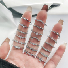 戒指女小眾設計感個性簡約細圈鋯石開口戒冷淡風氣質疊戴食指戒潮