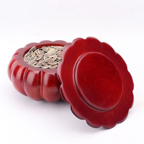 Vietnamese mahogany pumpkin fruit plate, nanmu carved crafts wooden box, wedding candy storage box, pumpkin ornaments