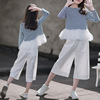 Spring summer set, T-shirt, trousers, children's clothing, Korean style, suitable for teen, long sleeve