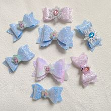 儿童五彩蝴蝶结发夹冰雪发卡卡格丽特雪花公主风超仙发夹批发头饰