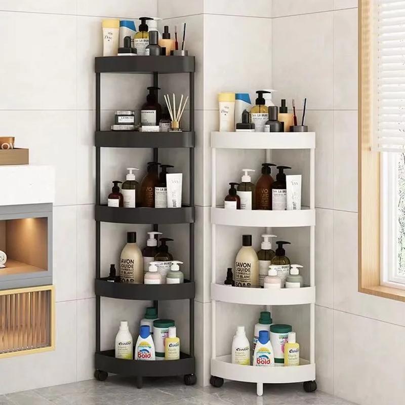 Kitchen Storage Rack Bathroom Floor-Standing Corner Storage Rack Living Room Balcony Storage Rack Multi-Layer Bathroom Tripod