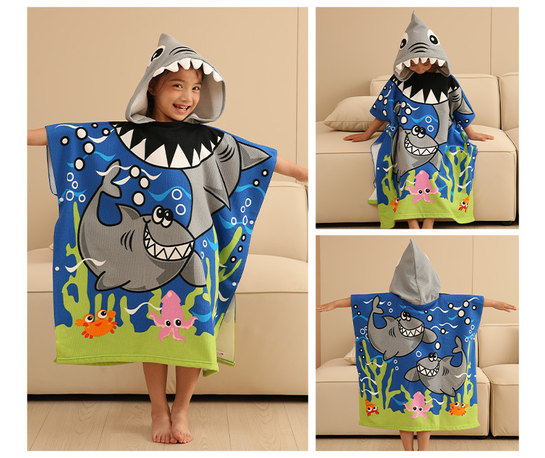 Factory wholesale large men's and women's bath towel cape boys and girls hooded bathrobe Cape wearable bath towel cape