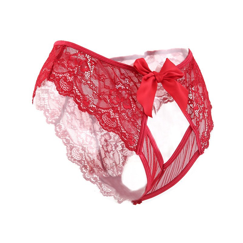 Europa y América sexy ropa interior de cintura alta ropa interior de encaje de malla de las mujeres hollow-out tentación nacimiento año hermosa cadera Tanga T Pantalones