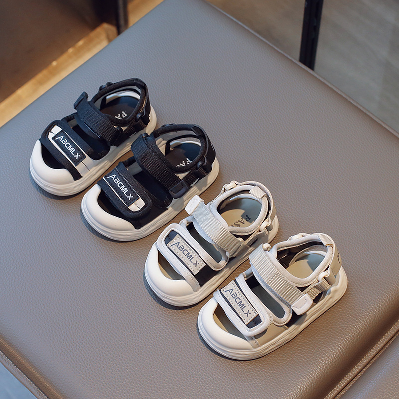 Детские сандалии, летняя модная обувь для мальчиков на липучке для раннего возраста, в корейском стиле, мягкая подошва, популярно в интернете