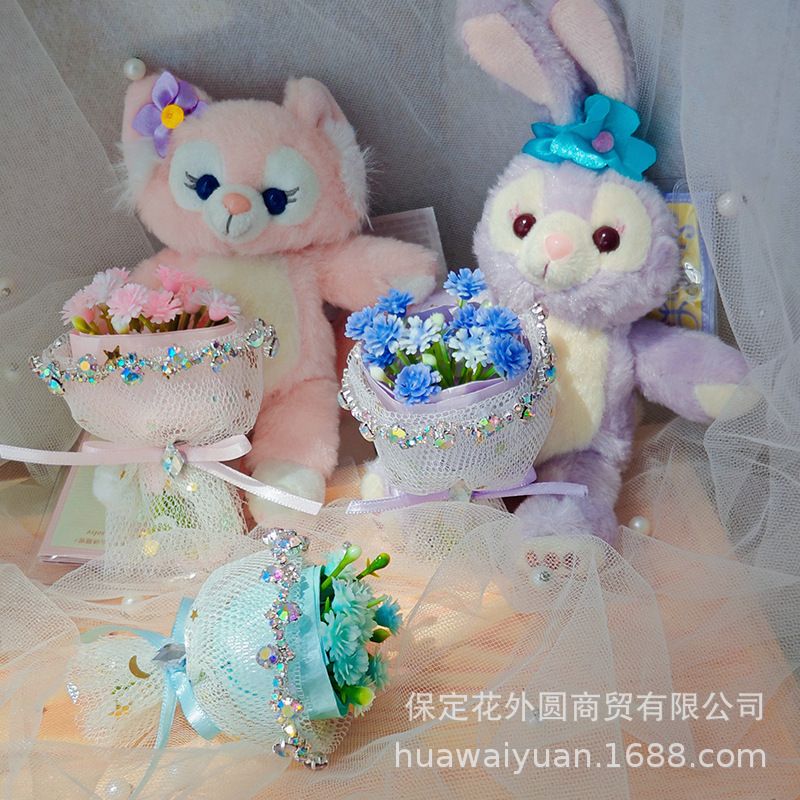迷你仿真满天星小花束手捧花戴露贝儿娃娃DIY装饰镶钻饰品配件|undefined