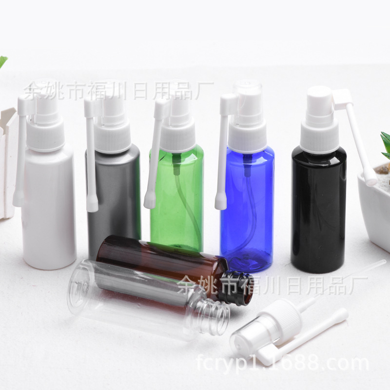 工厂现货50ml毫升平肩pet塑料小喷瓶 20牙长摇杆 喷雾瓶