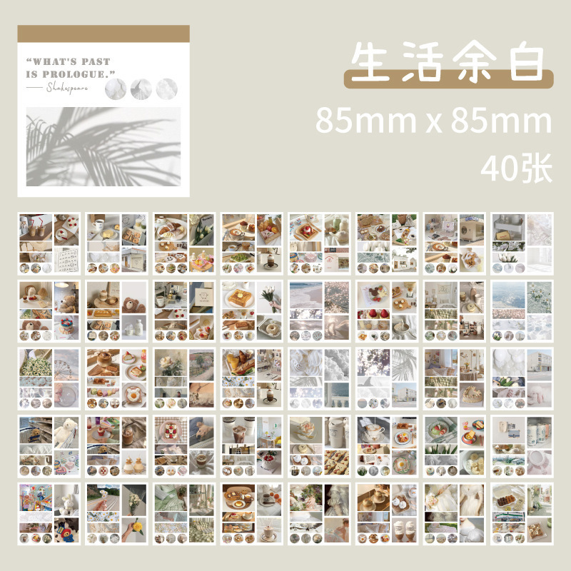 Pegatinas teñidas de papel una serie de pinturas al óleo frescas de literatura y arte de la niña material de decoración de 6 pegatinas