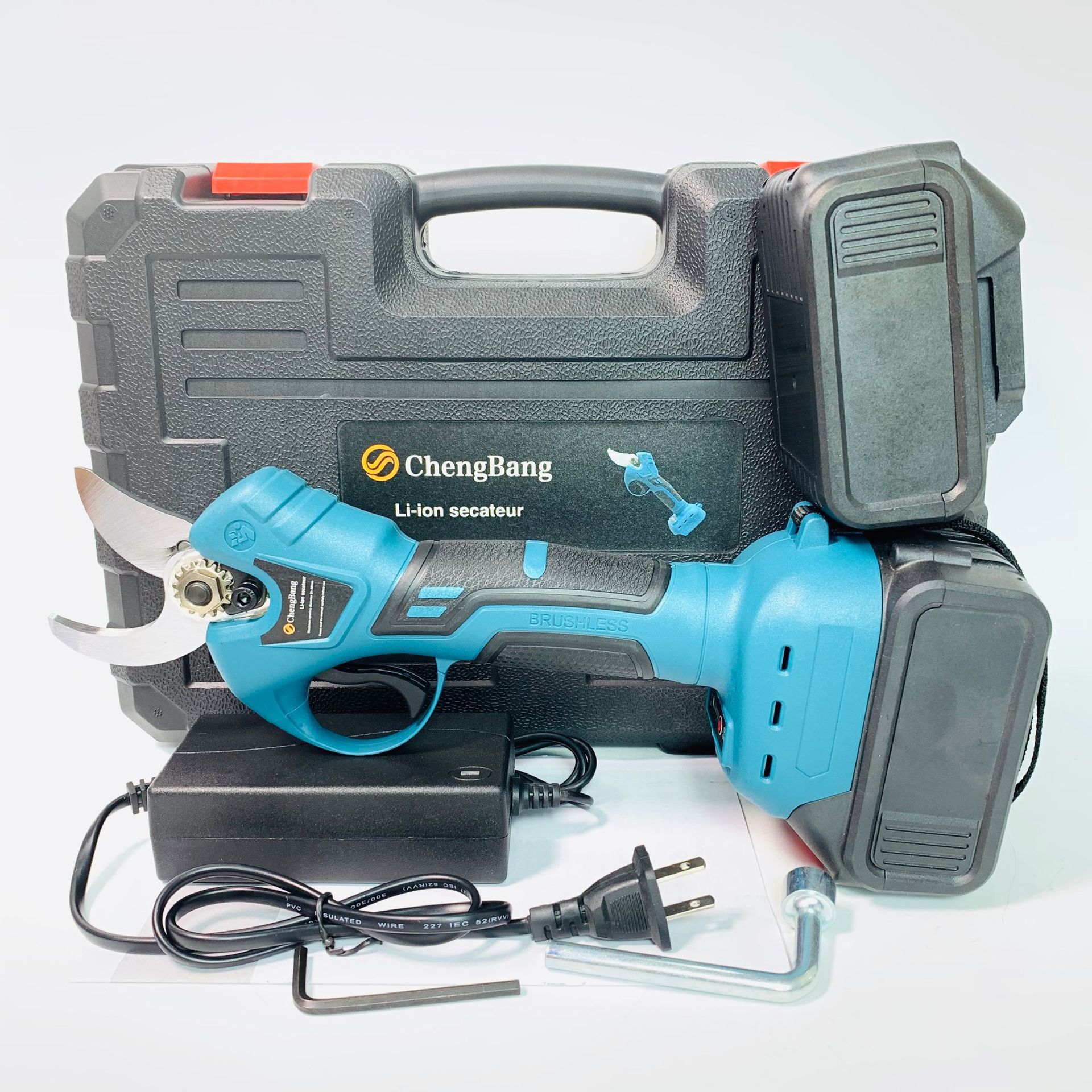 源头工厂外贸 锂电池无刷修枝剪包胶03款 充电式电动户外果树剪刀