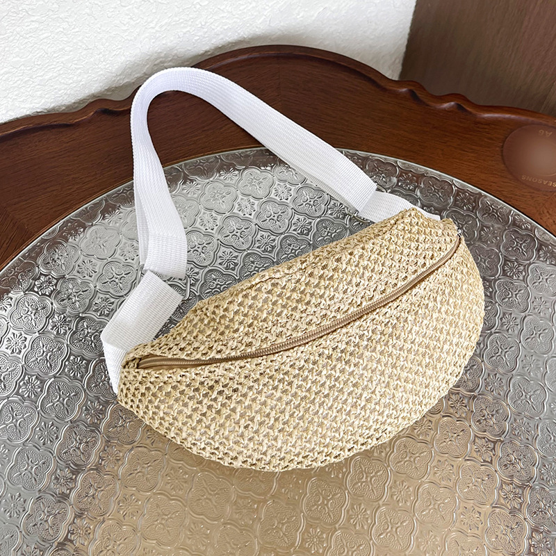 Bolso de paja para mujeres 2026 nueva moda de verano de moda versátil de un solo hombro playa trenzado bolso de pecho casual para mujeres