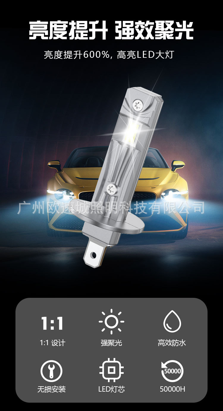 Factory Wholesale Car LED Headlight In-line H1 3570 LED Headlight Mini LED headlights