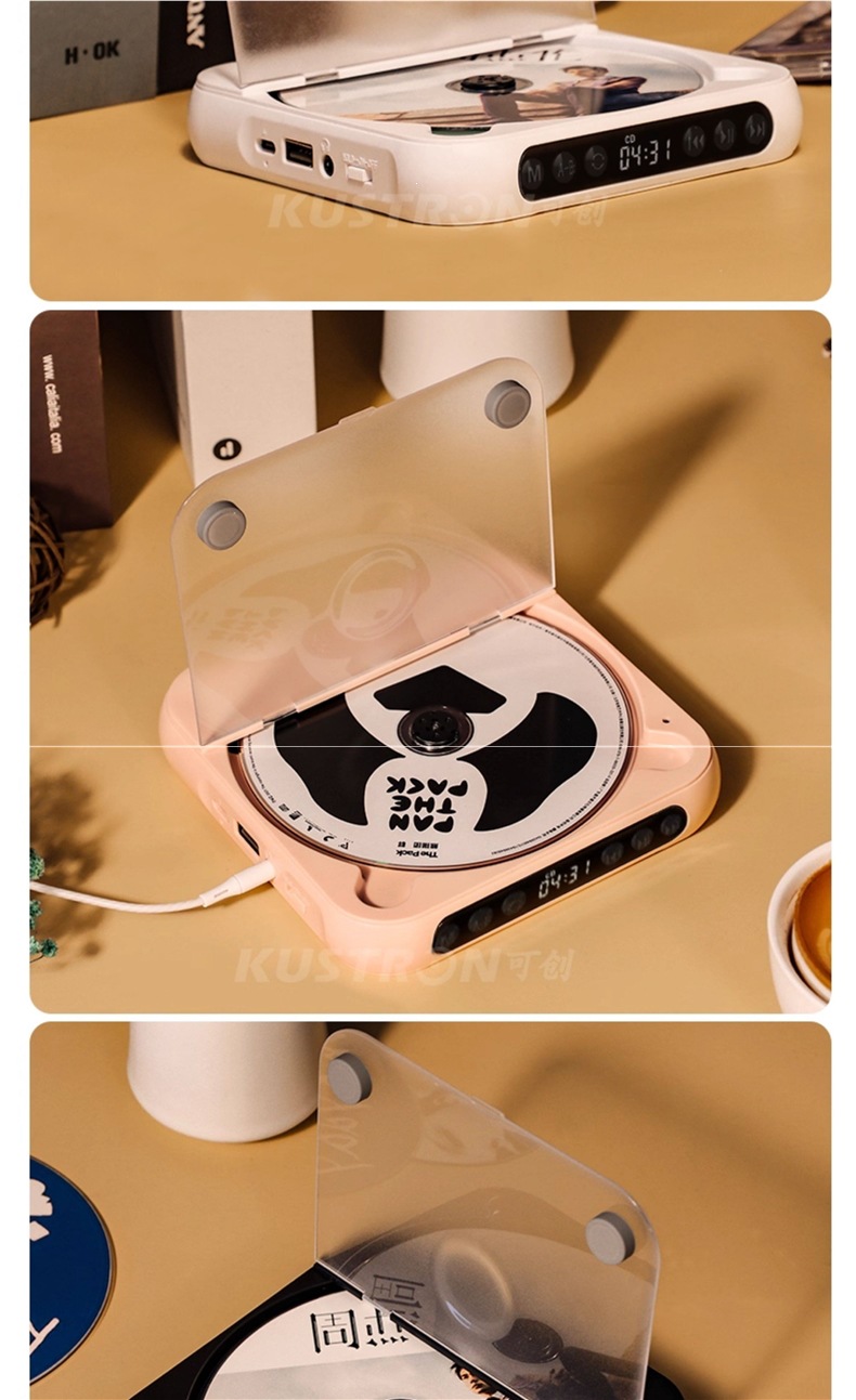 Portable mini CD player MP3 walkman gift portable vinyl CD album record player disc player
