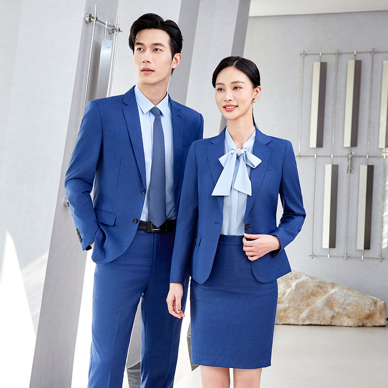 Bmw Lingchuang Workwear 4S Store Sales Workwear Men's and Women's Suits Professional Suits Blazer Pants Blue Shirt