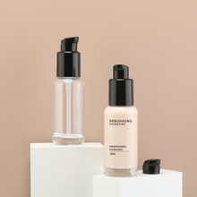 现货30ml粉底液瓶圆肩玻璃开关泵乳液按压瓶BB霜粉底液分装瓶批发