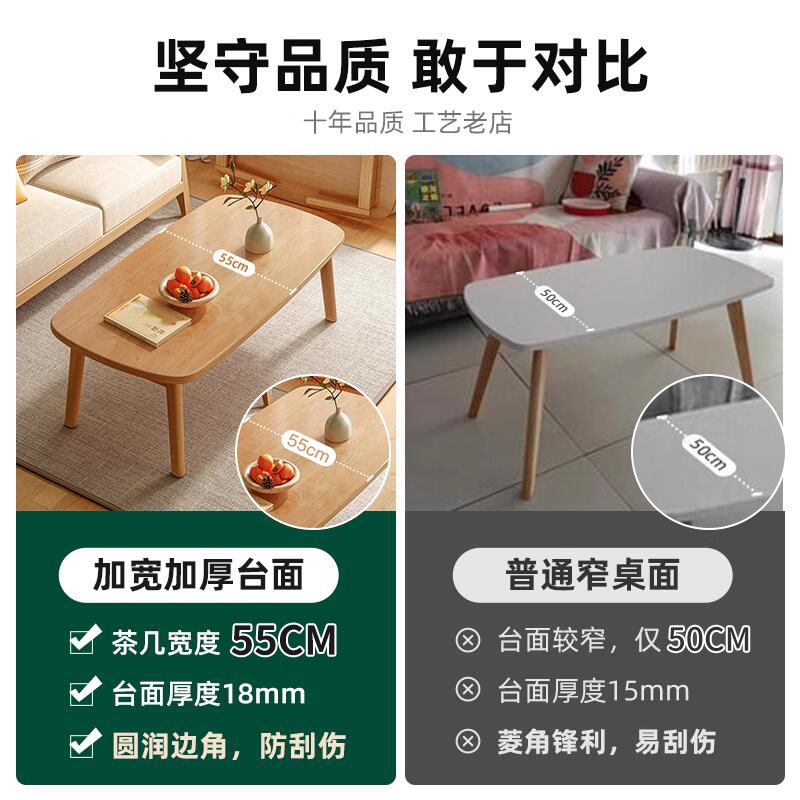 Mesa de té plegable de madera sólida 2026 nueva sala de estar pequeña casa simple moderna de alquiler mesa de comedor mesa pequeña