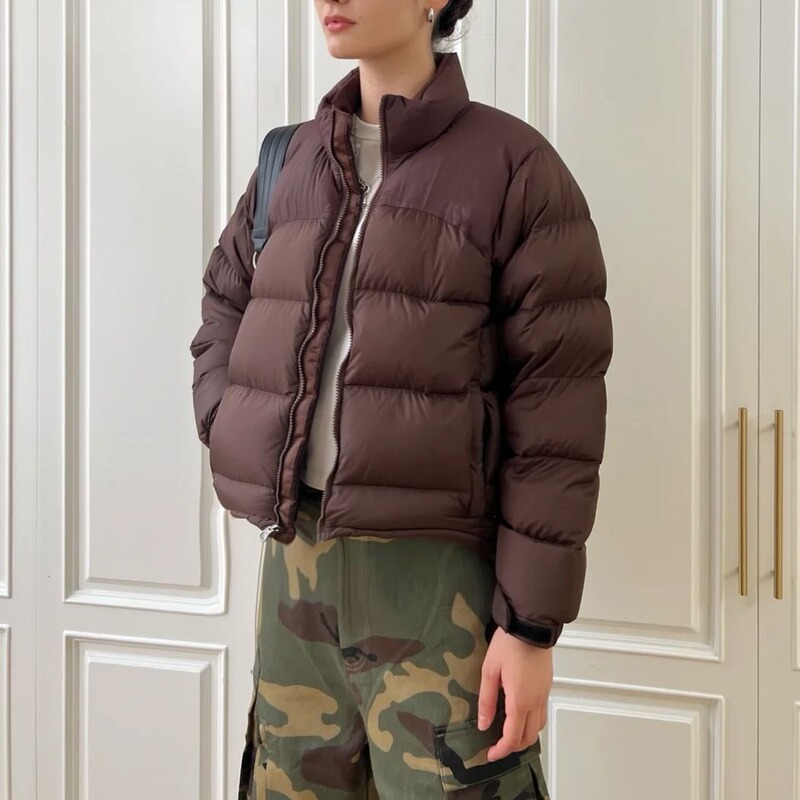 Kendou's Same Chocolate High-Waisted Stand-Up Collar down Jacket for Women 24 Winter Thickeneded 90 National Standard White Duck down Jacket