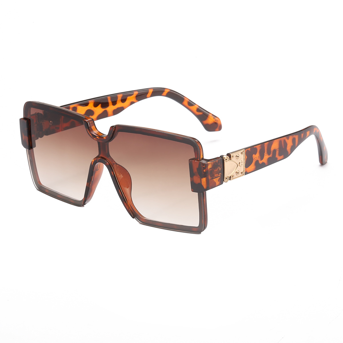 2022 nueva moda personalizada sin montura de una pieza gafas de sol cuadradas casual retro gafas de sol de tiro callejero 98060