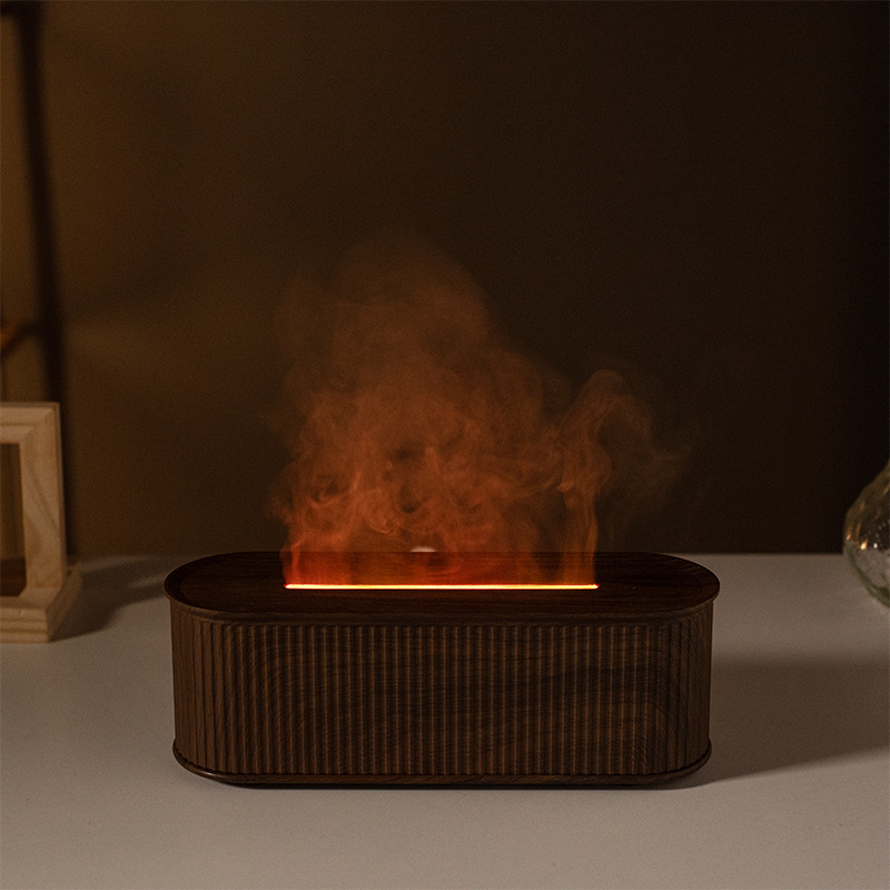 Nuevo humidificador de chimenea retro, máquina de fragancia pequeña de escritorio, luz de ambiente colorida para el hogar, máquina de aromaterapia de chimenea de llama
