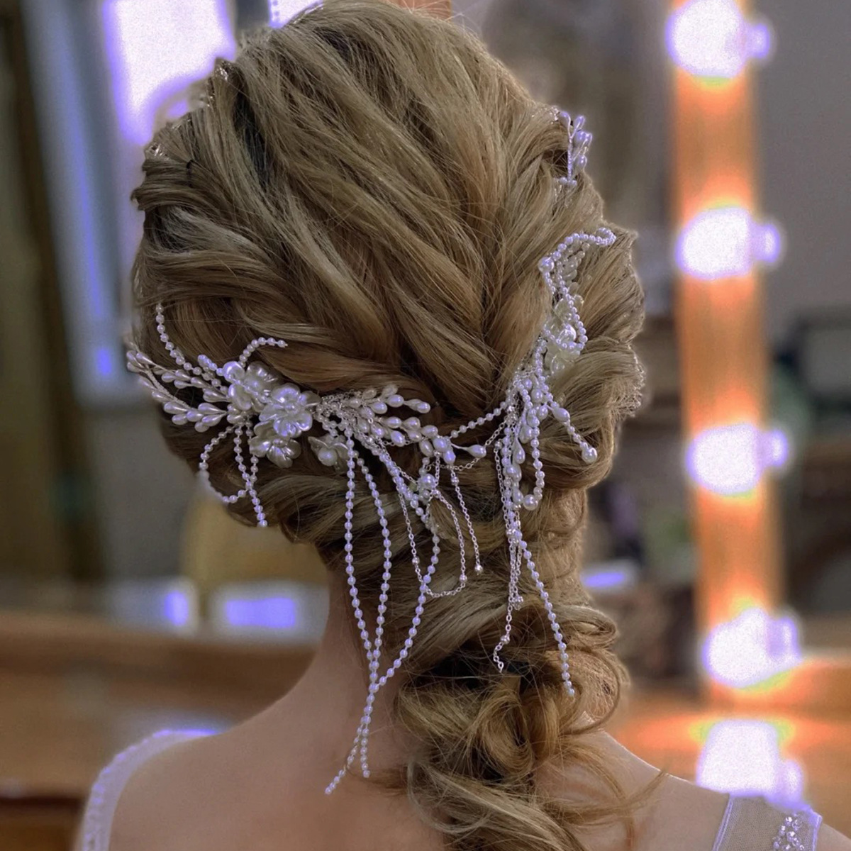 Fashion Retro Bridal Headdress Pearl Flower Hairband display picture 3