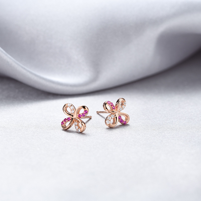 New Creative Small Windmill Earrings Korea S925 Sterling Silver Zircon Small Earrings display picture 1