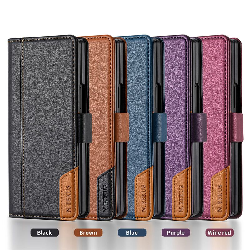 Cross-Border Applicable Samsung Zfold7/6 Strong Magnetic Suction Splicing Zfold4/5 Wallet Card Folding Mobile Phone Case Cross-Border Applicable Samsung Zfold7/6 Strong Magnetic Suction Splicing Zfold4/5 Wallet Card Folding Mobile Phone Case