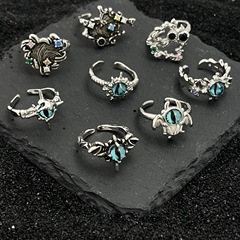 原創設計小眾高級感貓眼石戒指女不掉色時尚嘻哈復古百搭開口指環