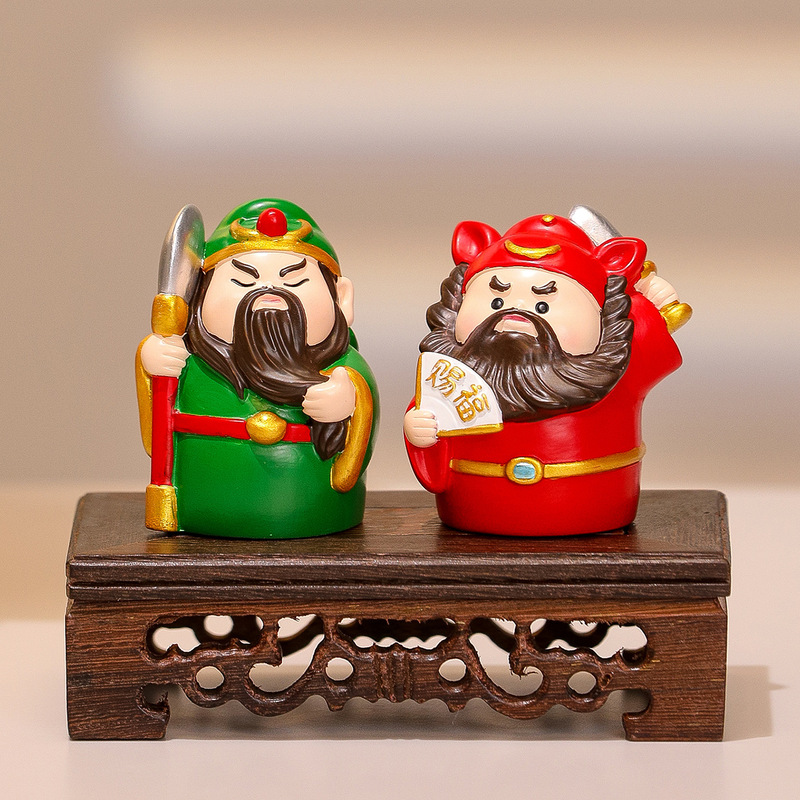 New Chinese-Style Five-Way God of Wealth Home Decoration Zhong Kui Little Fairy Decoration Guan Yu Blessing Workplace Gift Souvenir