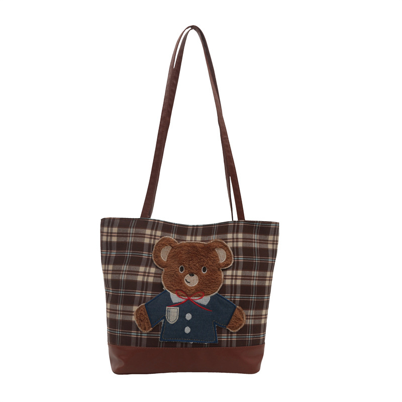 Otoño e invierno bolsas de mochila a cuadros para mujeres 2024 nueva moda coreana bolsas de gran capacidad casuales