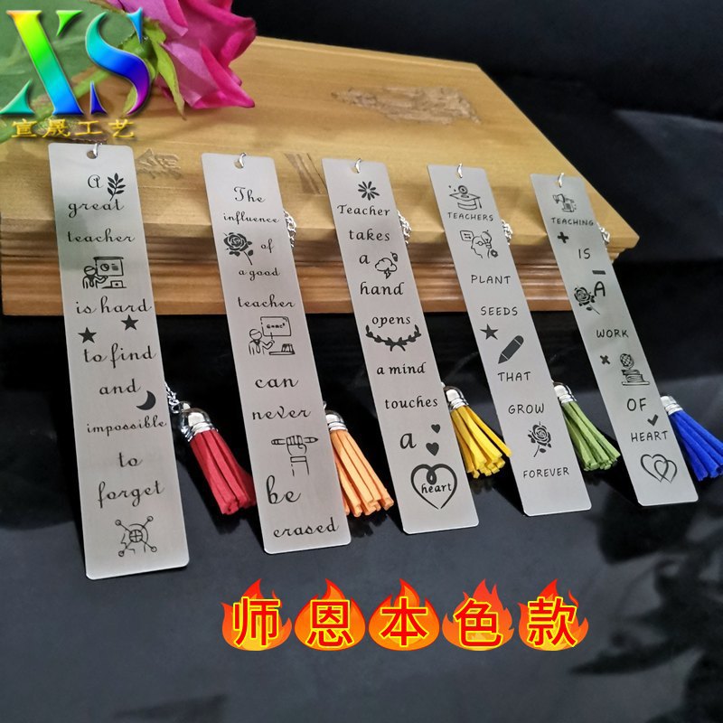 Suministro transfronterizo al por mayor inspirador metal acero inoxidable marcador Inglés carta marcador Sección del maestro letras marcador comercio exterior