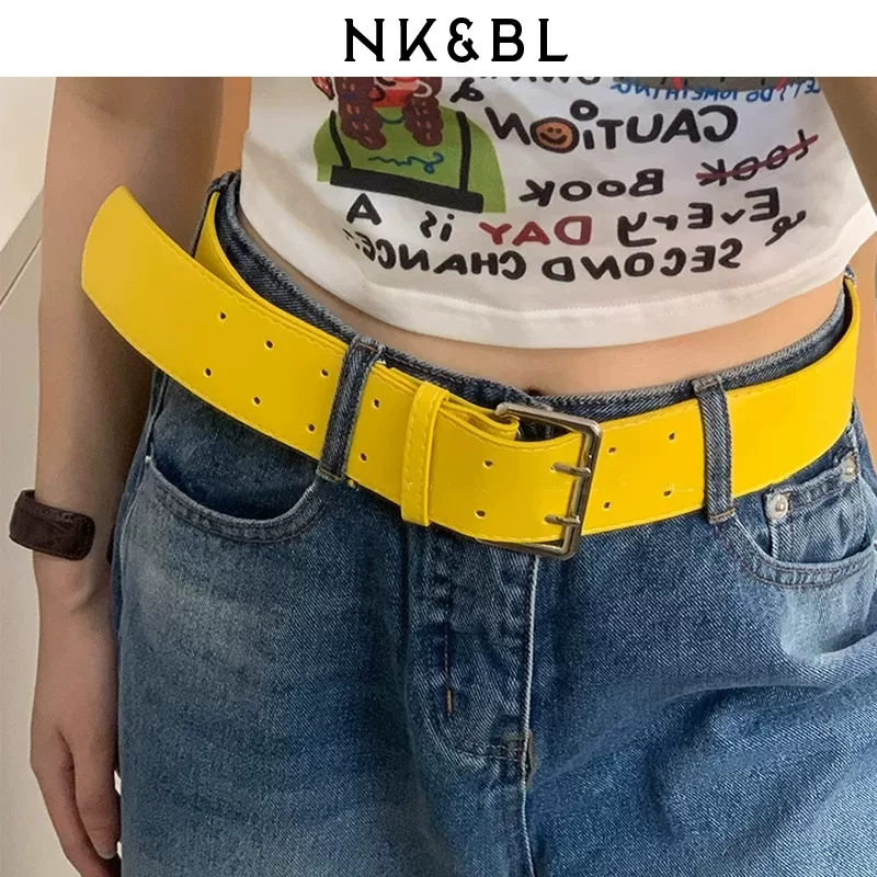 Lemon yellow belt, accessory, simple and elegant design