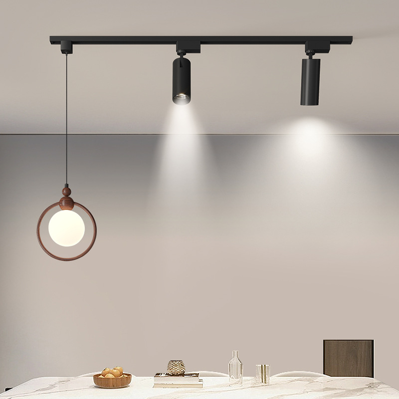 Candelabro de restaurante de estilo medio, lámpara de mesa de comedor OVNI personalizada, nuevo foco de riel, lámpara de barra de la isla de línea colgante 2025