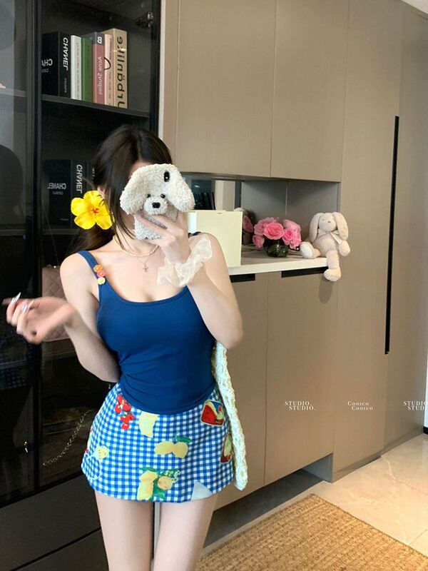 辣妹小雏菊花朵夏季高腰半身裙2025夏季新款高级显瘦多巴胺穿搭女|undefined