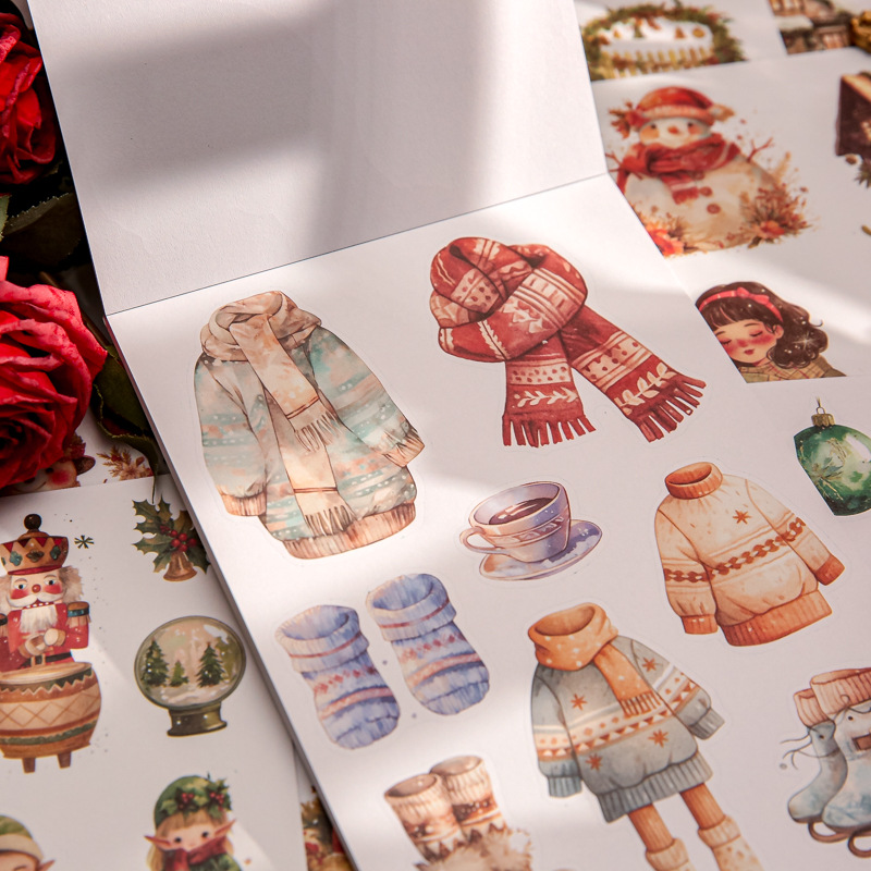 Libro de pegatinas de Navidad Sr. Paper serie de comercio exterior de vacaciones estadounidenses materiales de decoración paisajística libro de pegatinas