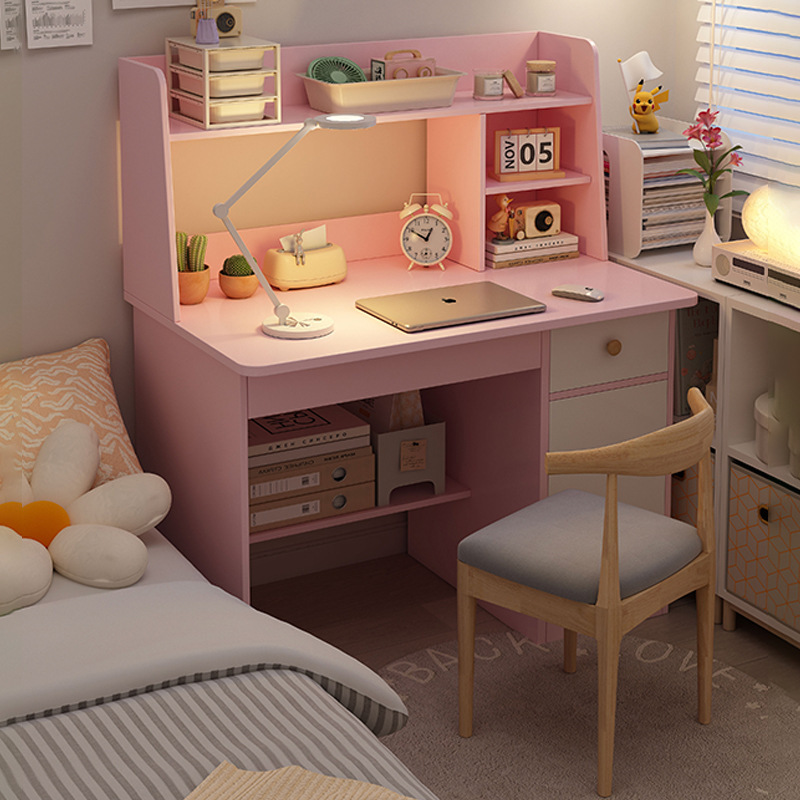 Desk and Bookshelf Integrated Multi-functional Table and Chair Simple Computer Desk Home Bedroom Student Learning Writing Small Table