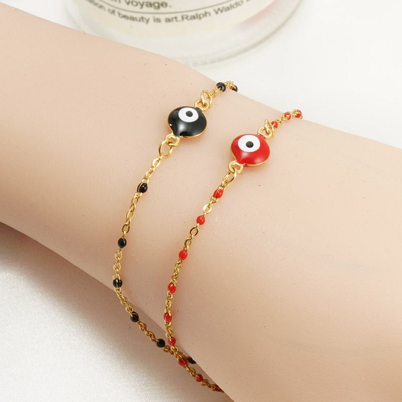 Ethnic Style Devilu0027S Eye Stainless Steel Enamel Bracelets