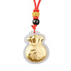 Pendant from Khotan district white jade, red rope bracelet, necklace, internet celebrity, 3D