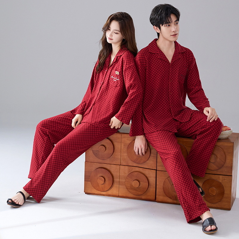 Pijamas de boda, nuevo matrimonio, vestido de terciopelo rojo, mujeres, otoño y invierno, hombre, nobles, parejas, pijamas, otoño y invierno