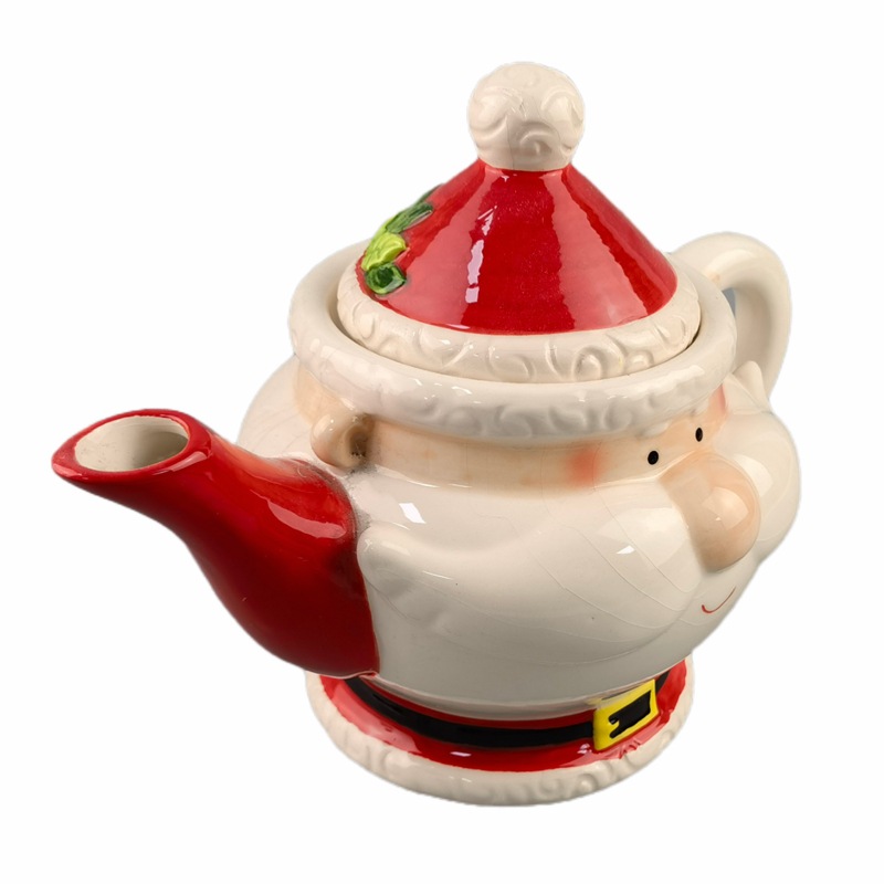 Cerámica Santa tetera Santa tetera de agua serie de platos de Navidad tetera de leche hecha a mano