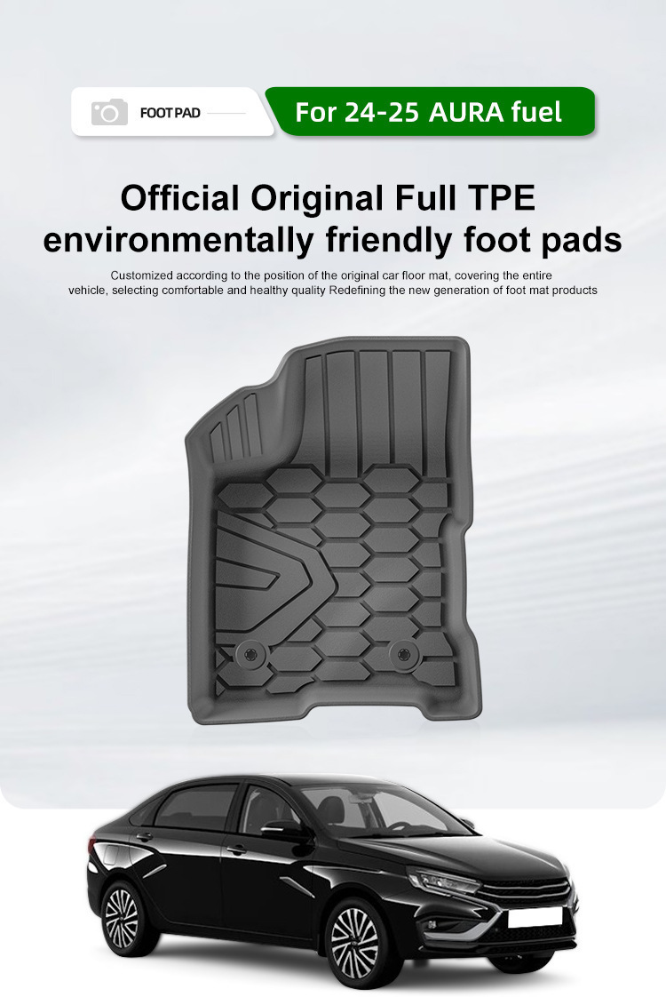 Suitable for 24-25 Lada Aura Car Floor Mats, Waterproof Special Car-Specific Fully Environmentally Friendly Tpe Floor Mats