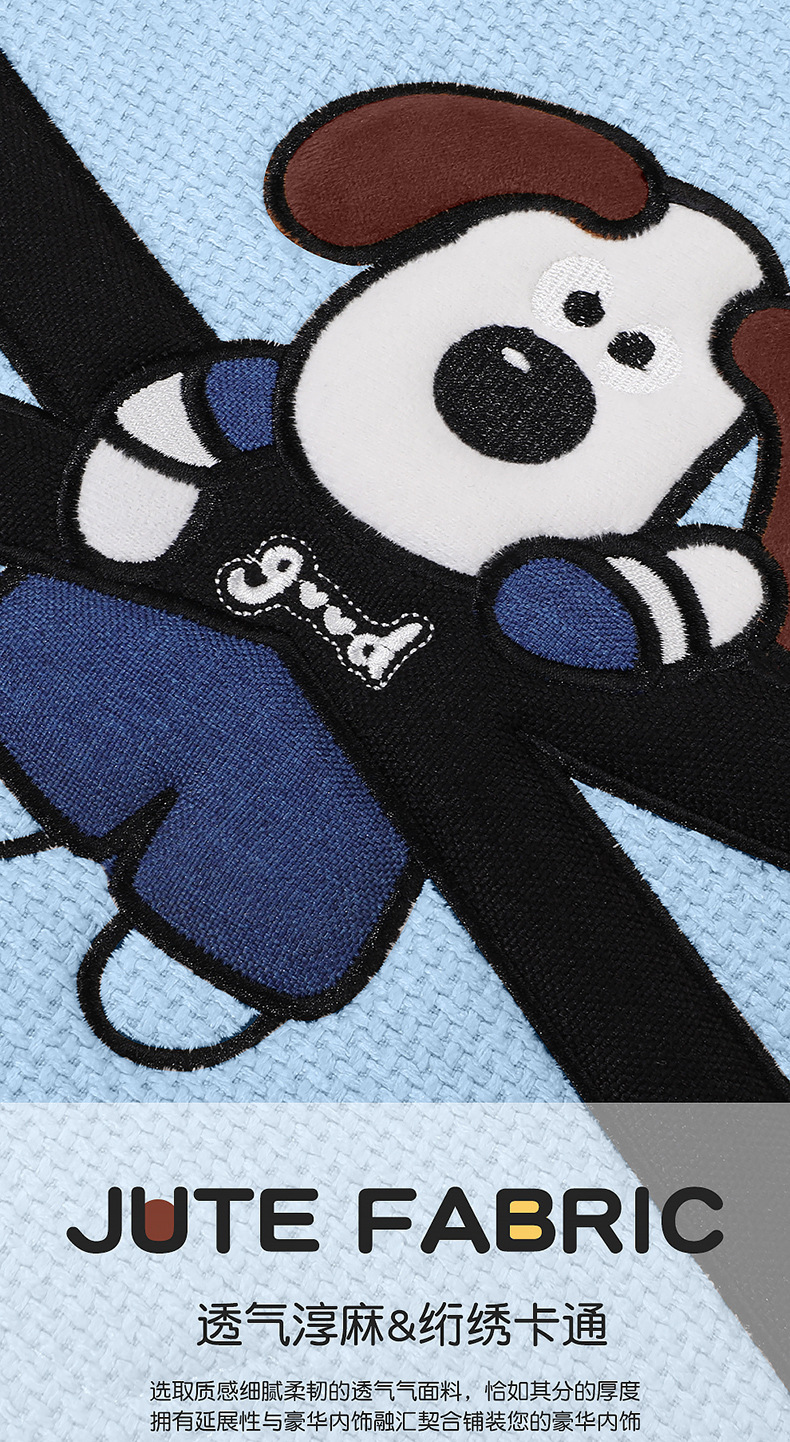 New car seat cushion four seasons universal linen fabric seat cover cartoon car special seat cover fully enclosed seat cover